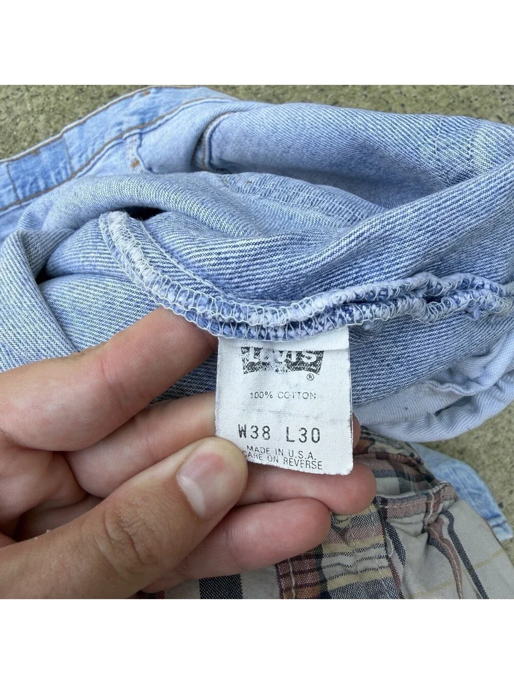 Vintage Levi’s Jeans 38x30 Made USA 90s 1994 Light Wash Faded Denim Straight